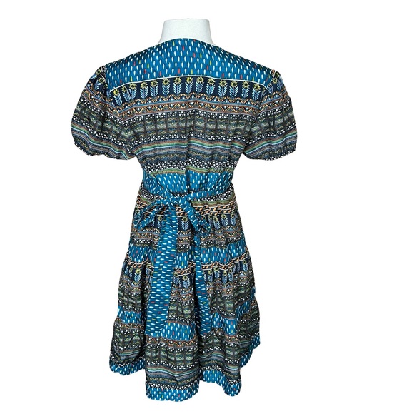 What Comes Around Goes Around Anthropologie Silk Floral Deep VNeck Peasant Dress - Picture 10 of 12